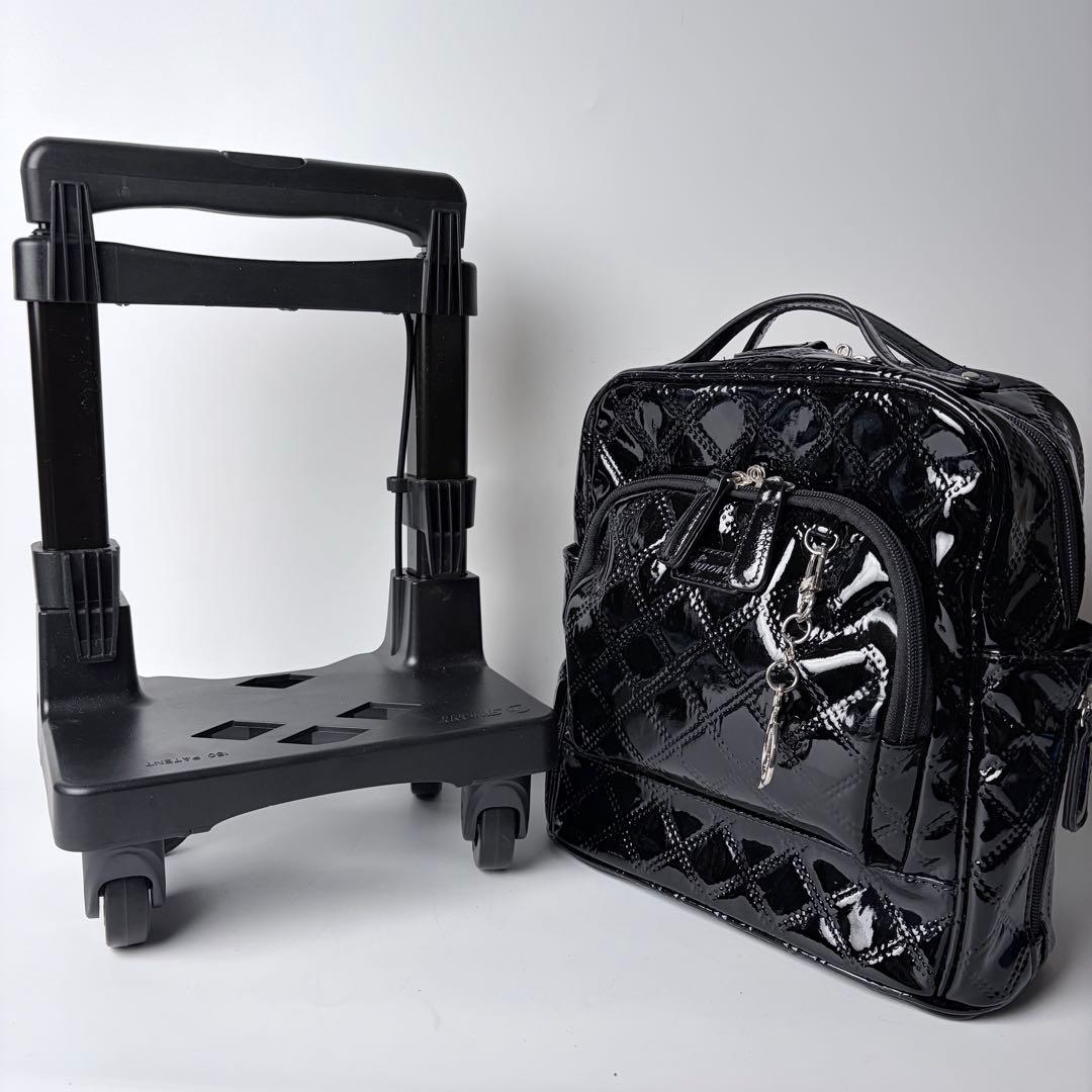 【美品】スワニー　エマイロ　エナメル　ショッピングカート　ストッパー付　４輪