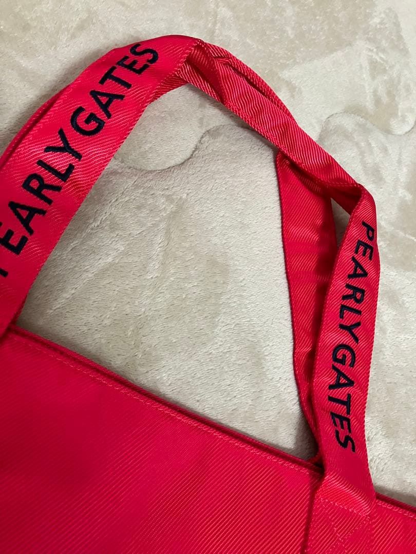 PEARLY GATES ロゴ入りピンクトートロッカーバッグ