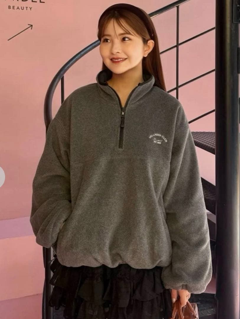 SNIDEL ハーフジッププルオーバー　GY