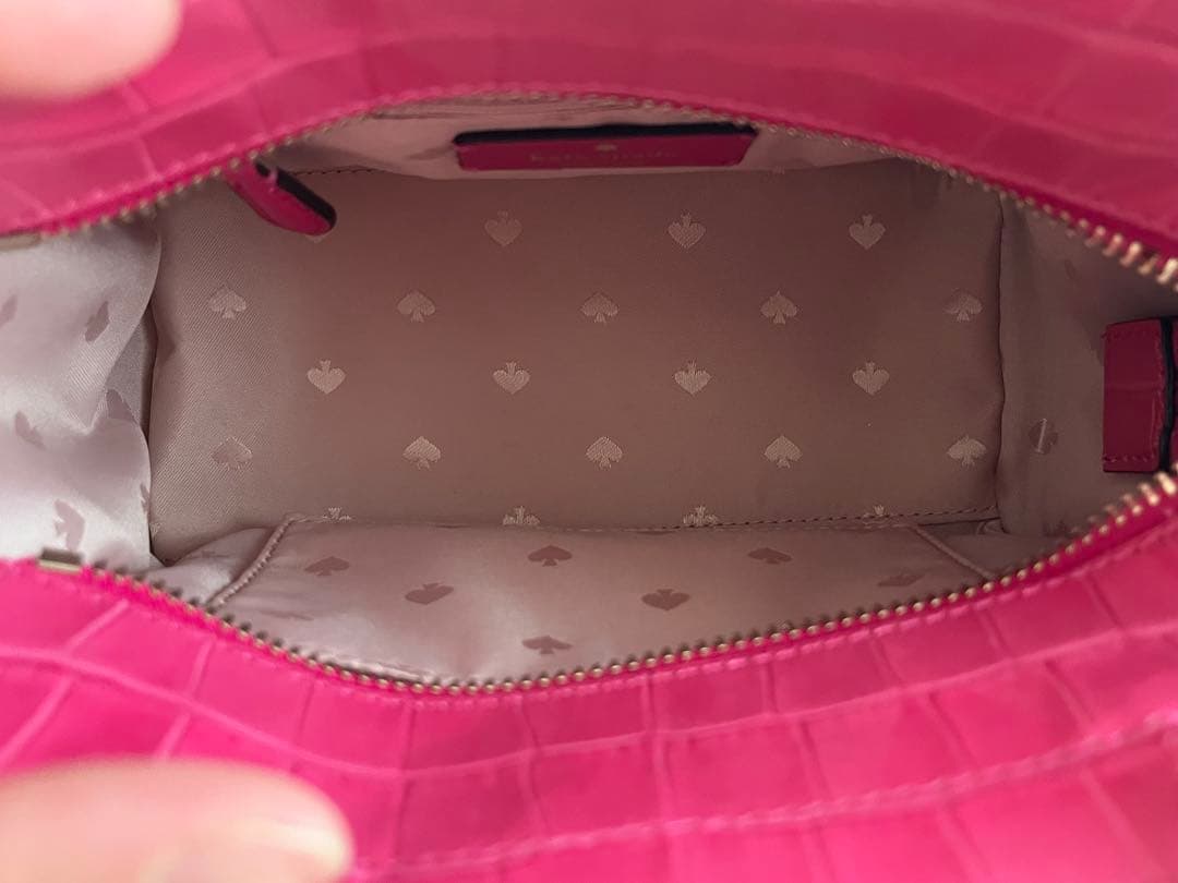 【値下げしました】kate spade クロコダイル風ショルダーバッグピンク