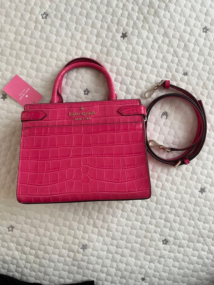 【値下げしました】kate spade クロコダイル風ショルダーバッグピンク