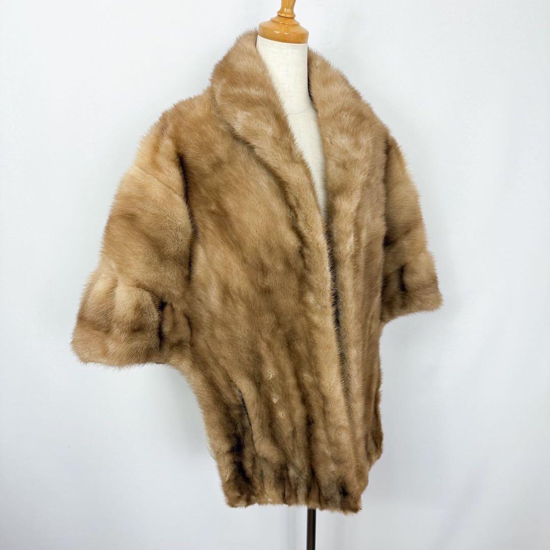 ヴィンテージ 毛皮 ミンクファー リアルファー ケープコート 羽織り S737