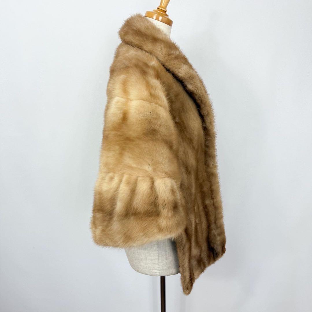 ヴィンテージ 毛皮 ミンクファー リアルファー ケープコート 羽織り S737