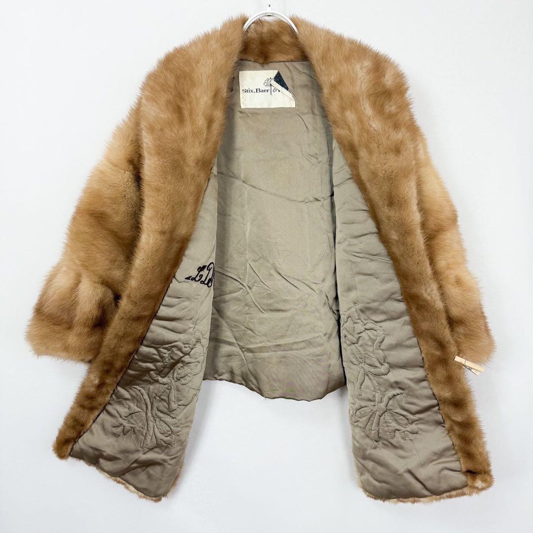 ヴィンテージ 毛皮 ミンクファー リアルファー ケープコート 羽織り S737