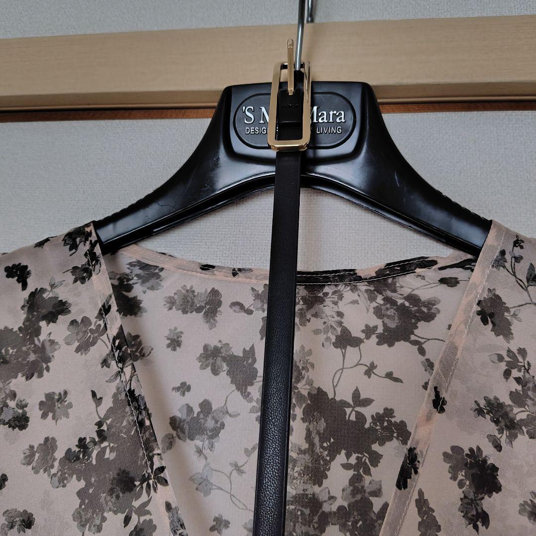 マックスマーラ　フローラルプリント長袖ロングワンピース