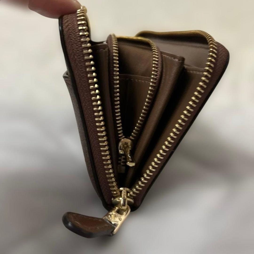 coach シグネチャー×レザー茶色