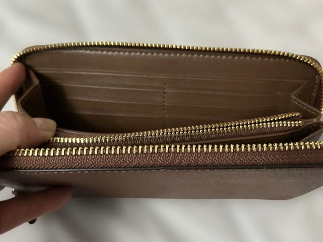 coach シグネチャー×レザー茶色