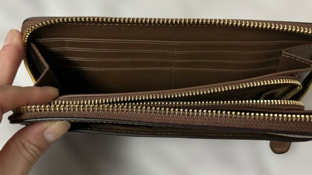 coach シグネチャー×レザー茶色