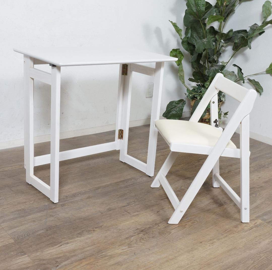 【新品・未使用】 デスク　折りたたみデスク＆チェアー　学習机　2点セット