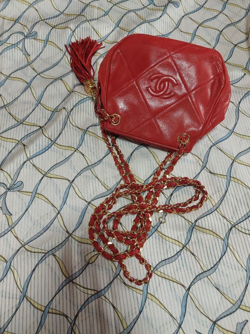 美品・希少品⭐シャネルマトラッセココマークタッセルチェーンレザーショルダーバッグ