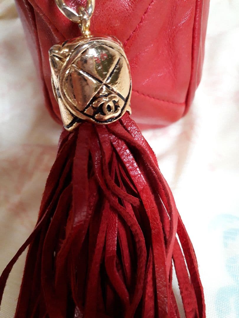 美品・希少品⭐シャネルマトラッセココマークタッセルチェーンレザーショルダーバッグ