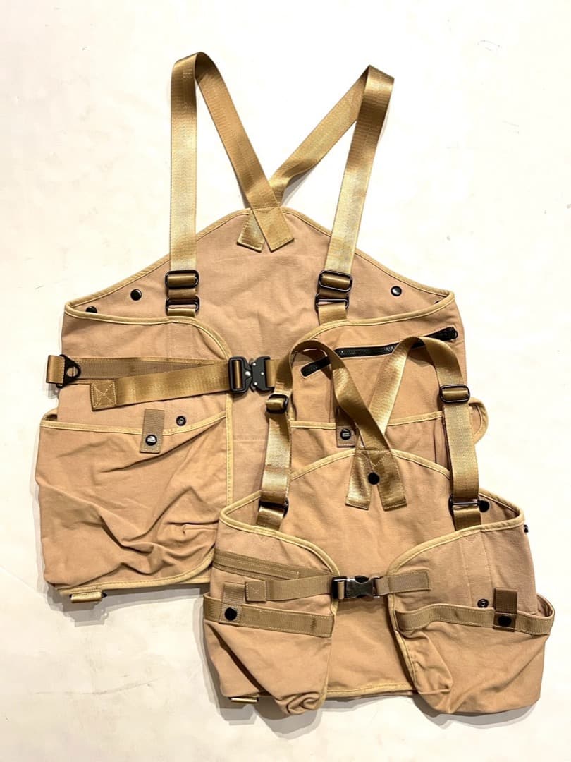 廃盤 デバイスワークス 親子 キャンプベスト ベージュセット