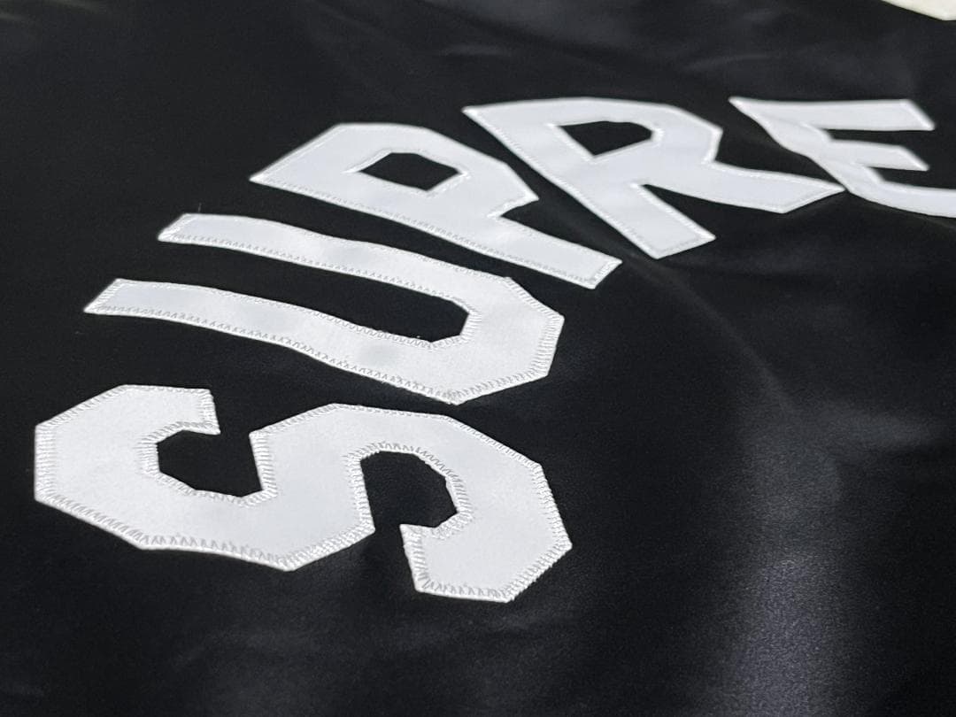 XL 24FW シュプリーム ミッチェルアンドネス サテン バーシティジャケット