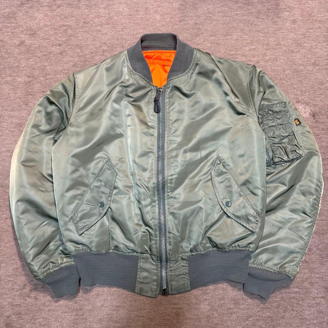 【USA製】 アルファ MA-1 90s フライトジャケット リバーシブル 短丈