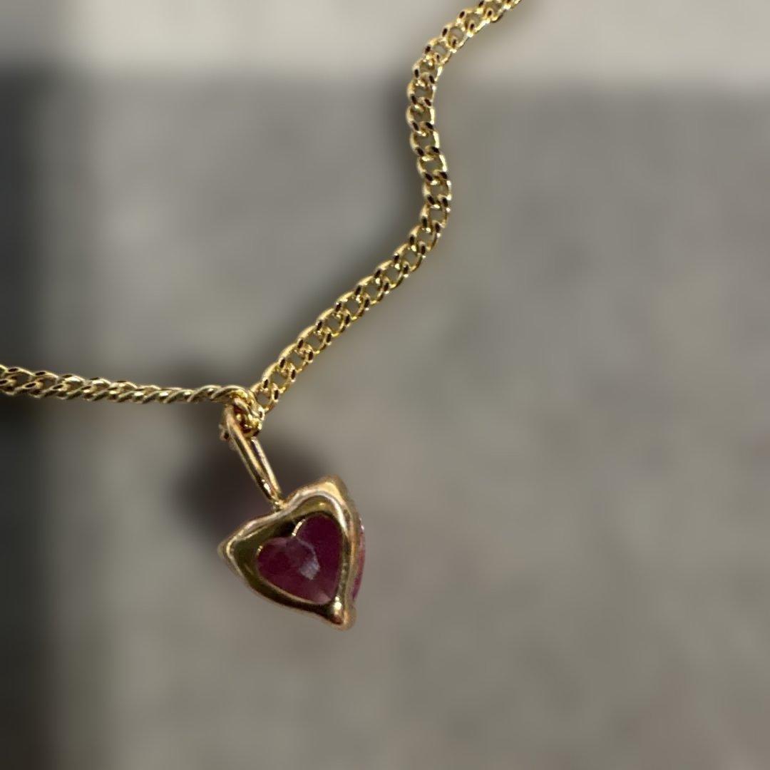 ニ*コ様 ピンクサファイア　ハート型ネックレストップ　k18 0.60ct