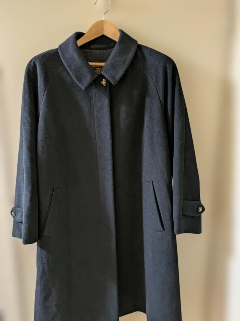 BURBERRYS　バーバリー　ステンカラーコート　ブラック　アンゴラ