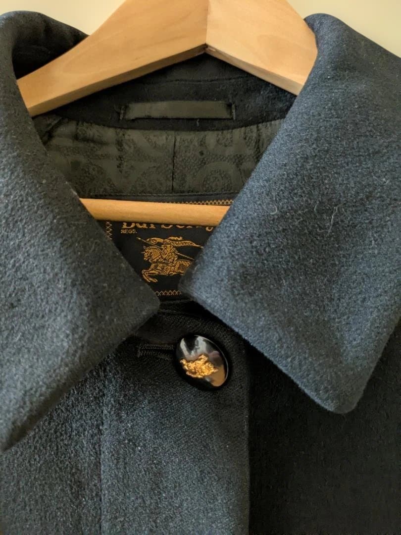 BURBERRYS　バーバリー　ステンカラーコート　ブラック　アンゴラ