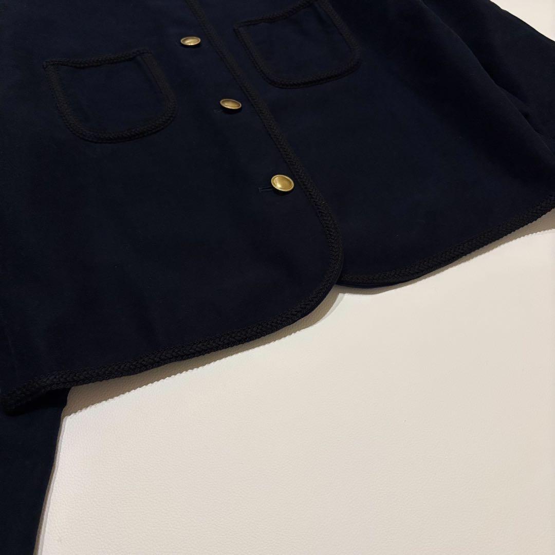 近年モデル✨DES PRÉS デプレ 金ボタン ノーカラージャケット　ネイビー