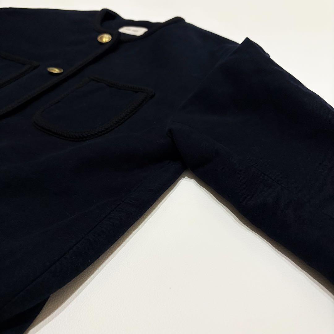 近年モデル✨DES PRÉS デプレ 金ボタン ノーカラージャケット　ネイビー
