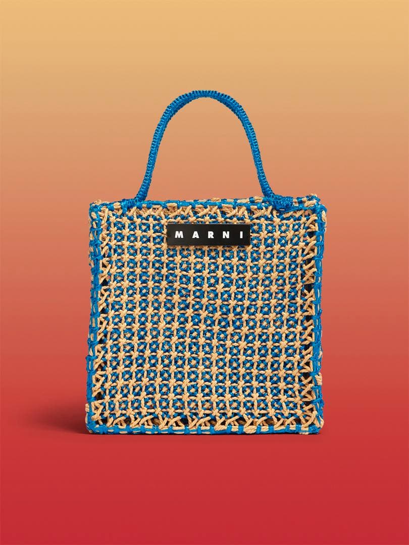 MARNI MARKET JURTA クロシェバッグ ラージ　ライトブルー