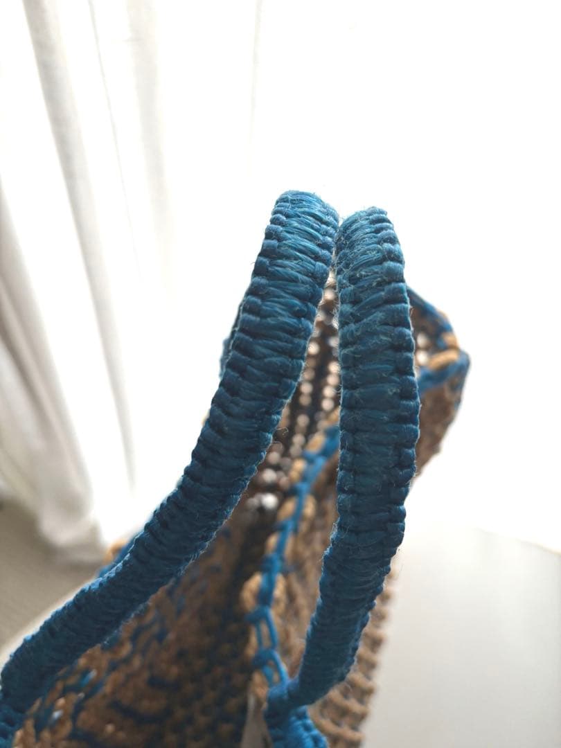 MARNI MARKET JURTA クロシェバッグ ラージ　ライトブルー