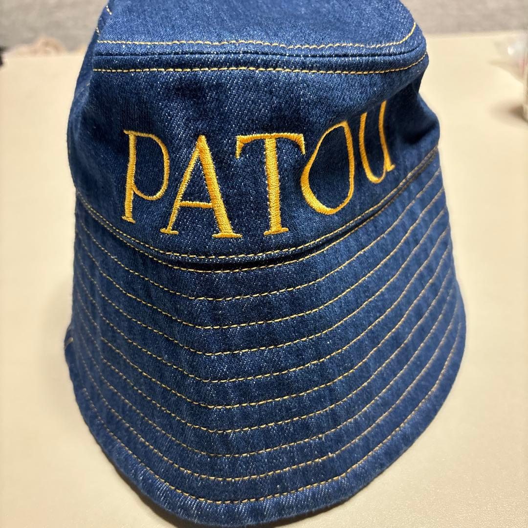 PATOU バケットハット ネイビー ストライプ