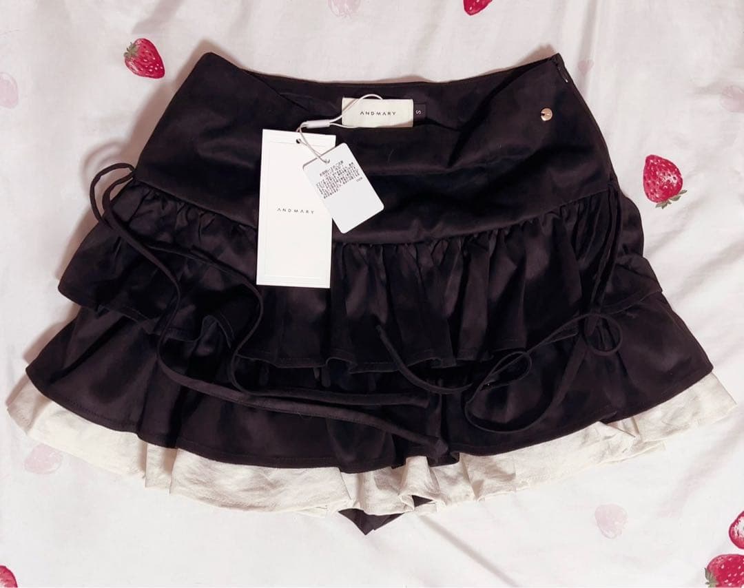 スカート andmary Mel gather skirt black S