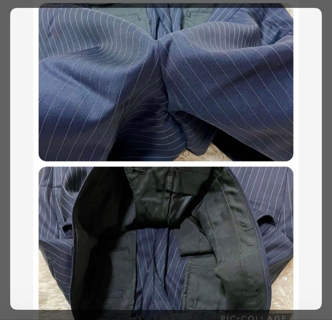 Loro Piana ネイビー ストライプ ビジネススーツ