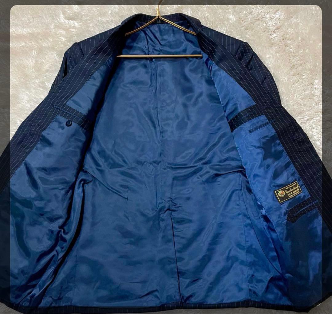 Loro Piana ネイビー ストライプ ビジネススーツ