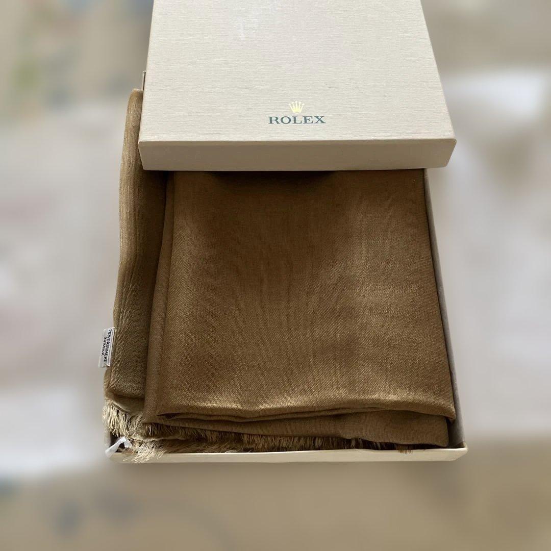 ROLEX ストールカシミア70% シルク30%秋色