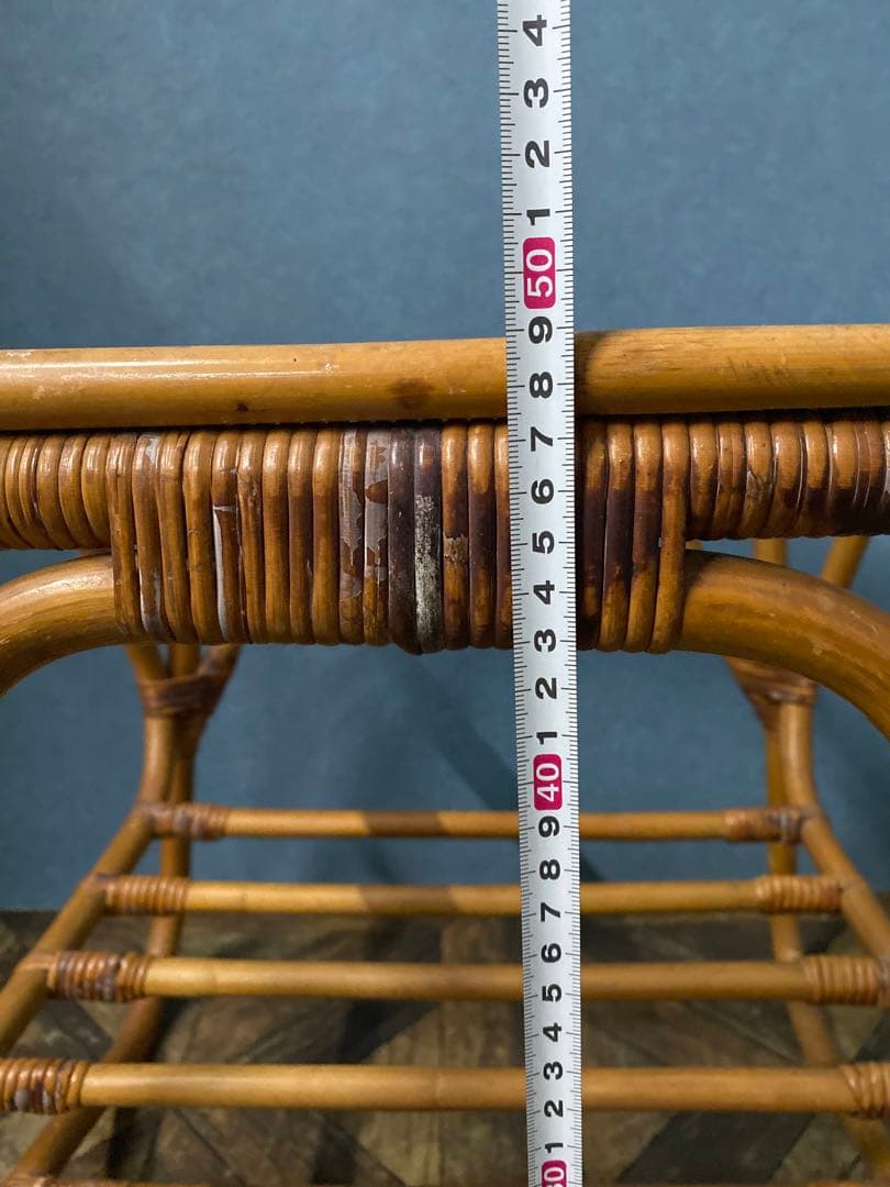 ガラステーブル 籐 ラタン 昭和レトロ インテリア 当時物