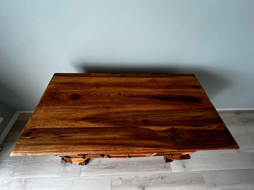 10月末まで【送料込】ヴィンテージ調 チーク無垢材コンソール チェスト 店舗什器