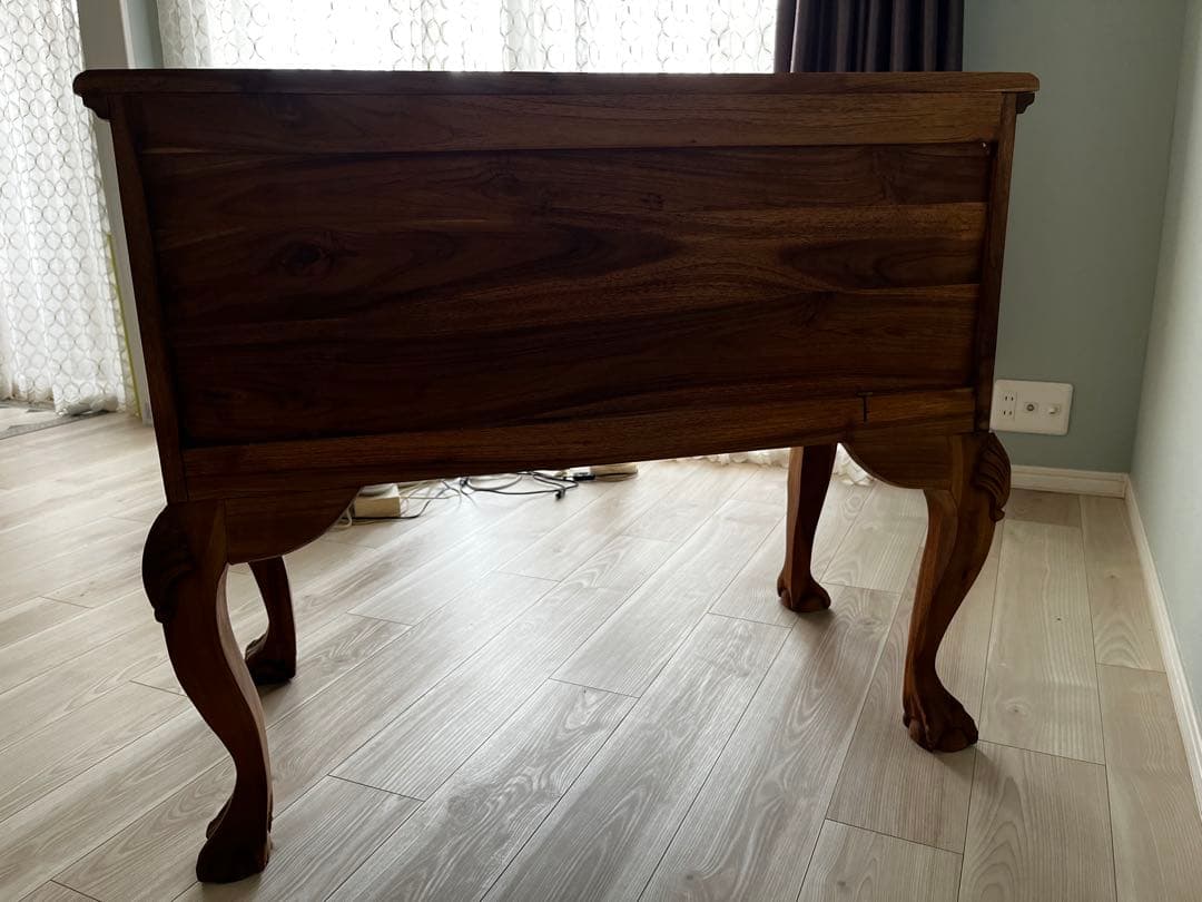 10月末まで【送料込】ヴィンテージ調 チーク無垢材コンソール チェスト 店舗什器