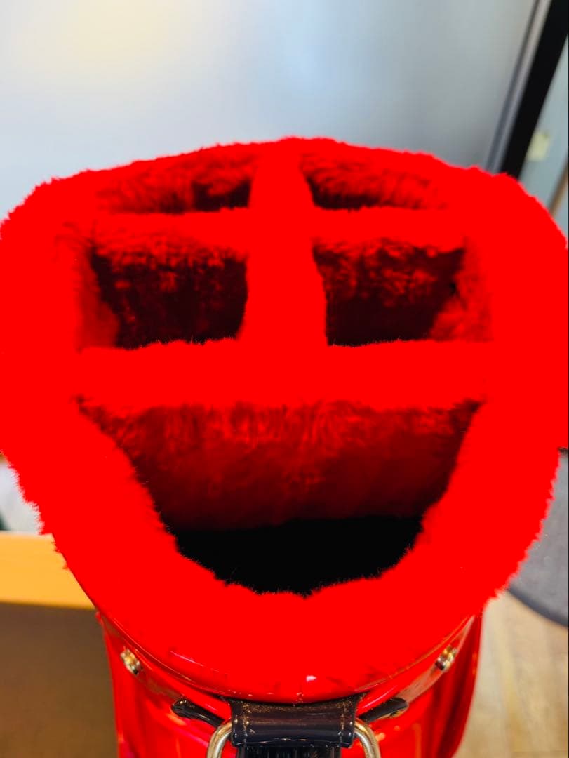 【美品】PEARLY GATES キャディバッグ エナメル パーリー 赤