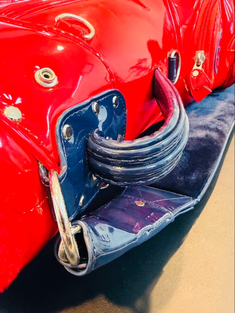 【美品】PEARLY GATES キャディバッグ エナメル パーリー 赤