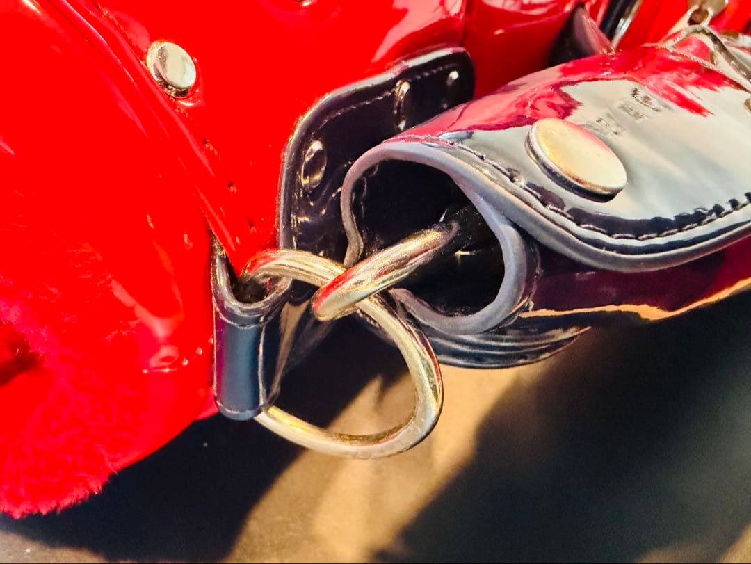 【美品】PEARLY GATES キャディバッグ エナメル パーリー 赤