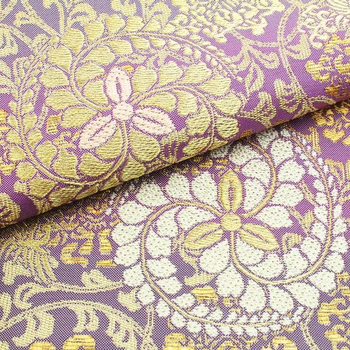 リバーシブル【本金・全通柄】　エレガントな【有職文様】　新品の【長尺】本袋帯です