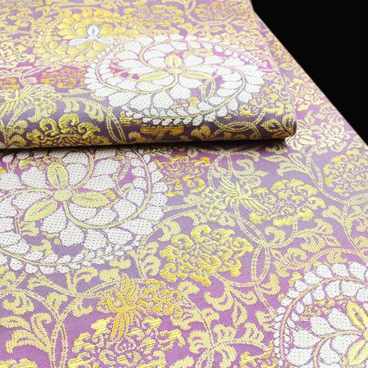 リバーシブル【本金・全通柄】　エレガントな【有職文様】　新品の【長尺】本袋帯です