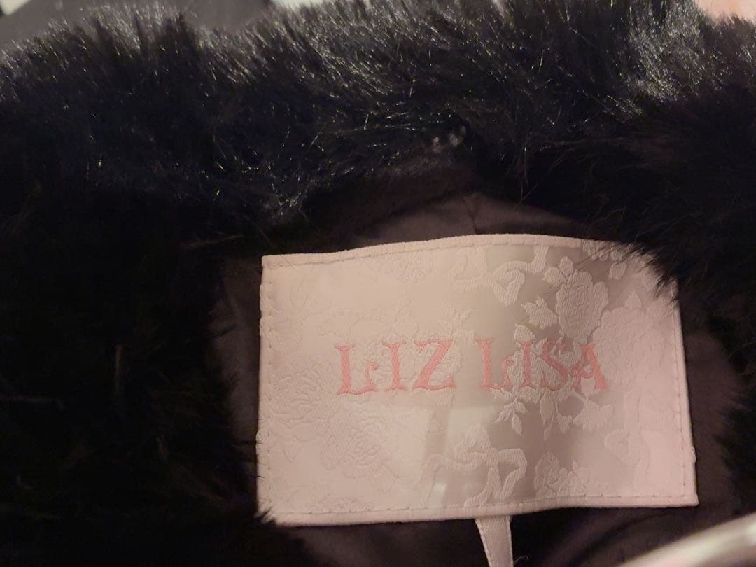 LIZ LISA シャギーツインリボンポンチョ ブラック