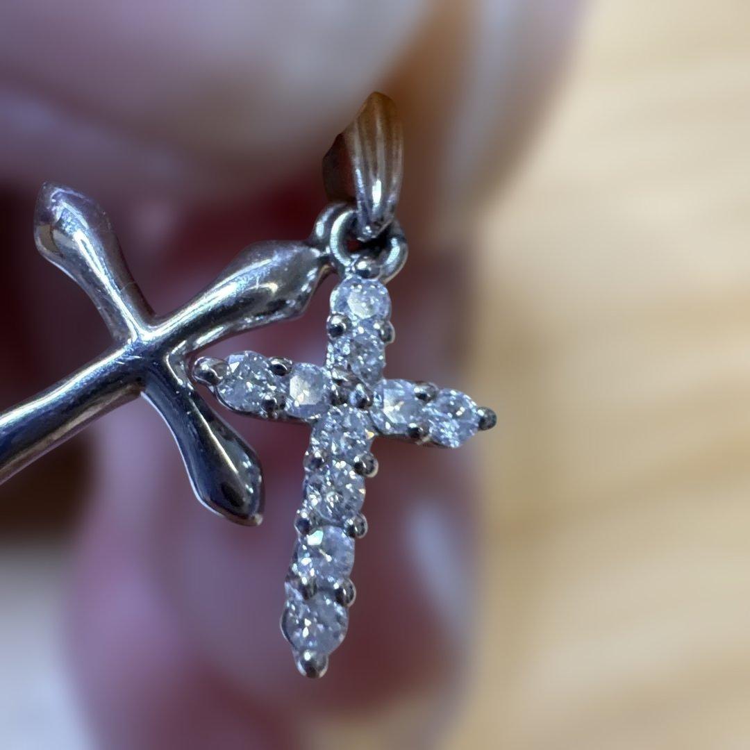 プラチナ ダイヤモンドクロスチャーム
