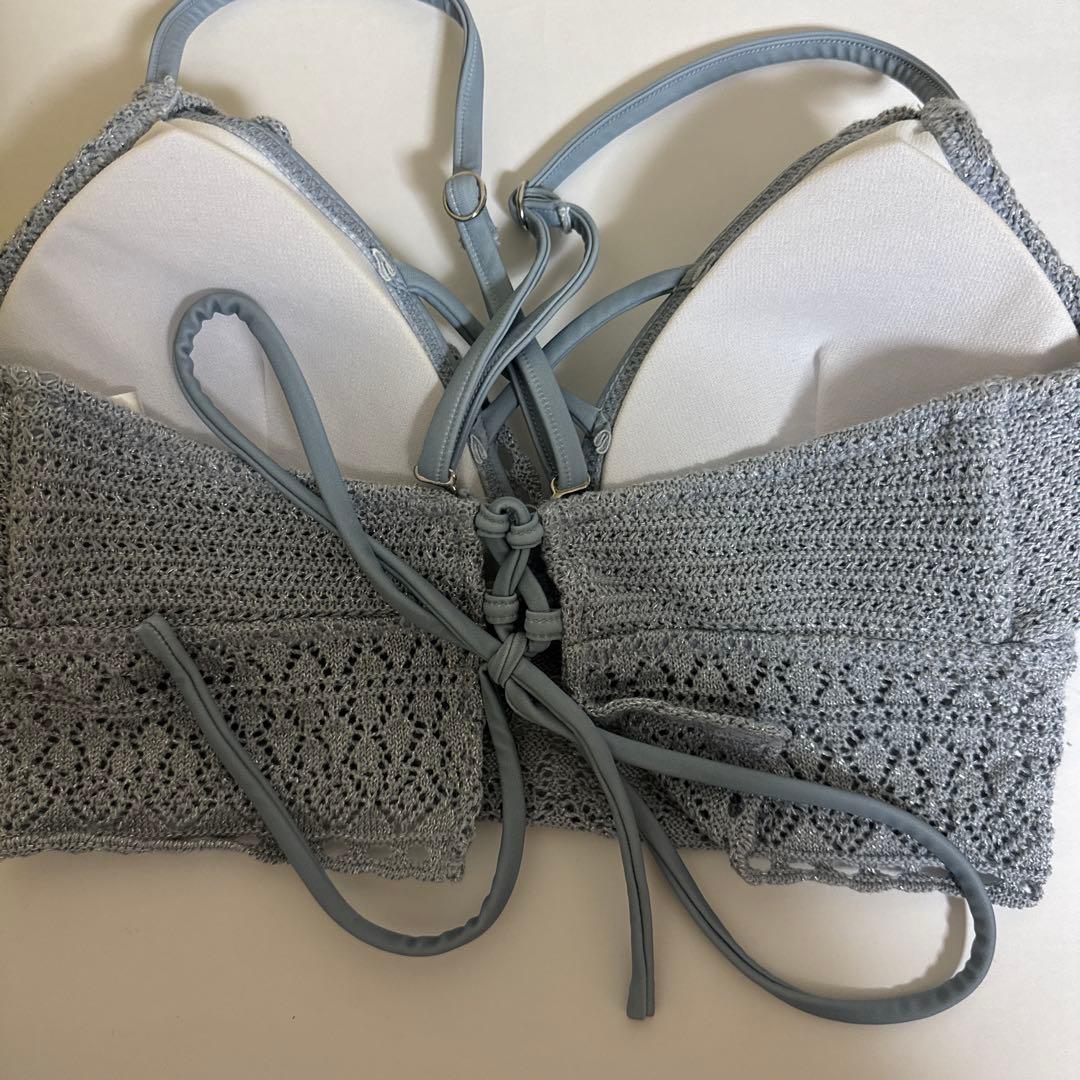 【超美品】ラメニット スカラップビキニ 盛れビキニ