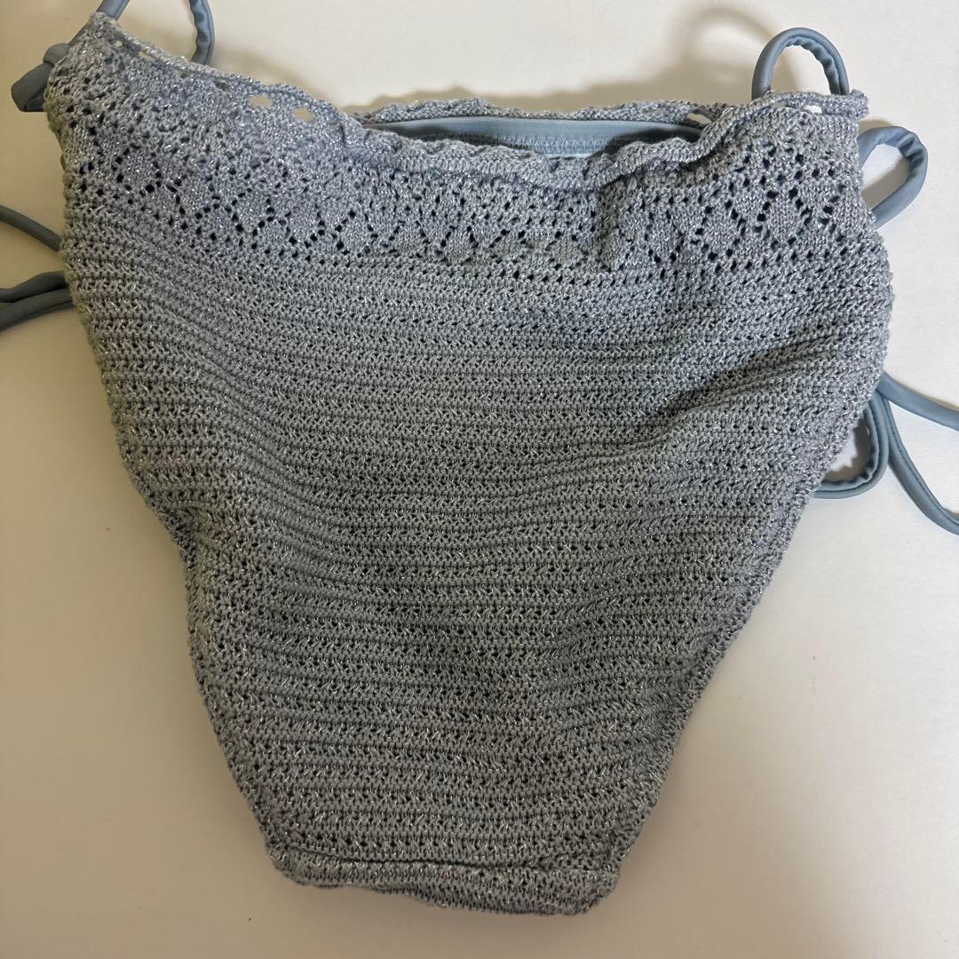 【超美品】ラメニット スカラップビキニ 盛れビキニ