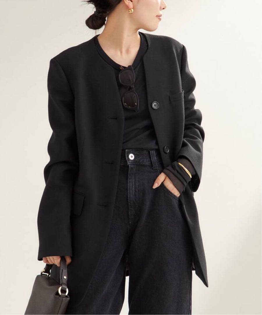 plage RIAM シェイプノーカラージャケット