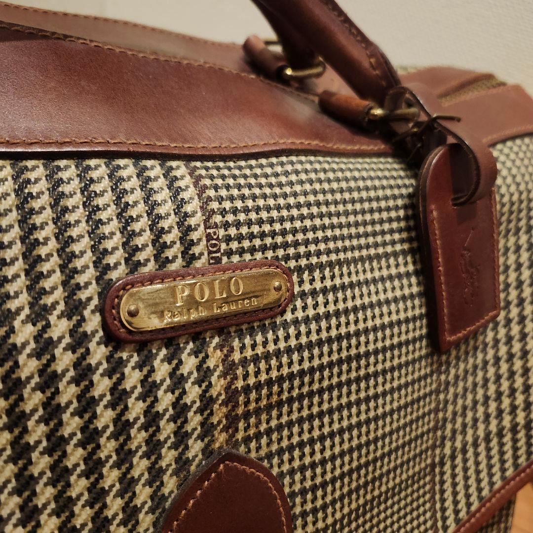 【希少モデル・美品】ポロラルフローレン 特大ボストンバッグ 2way タグ付 茶