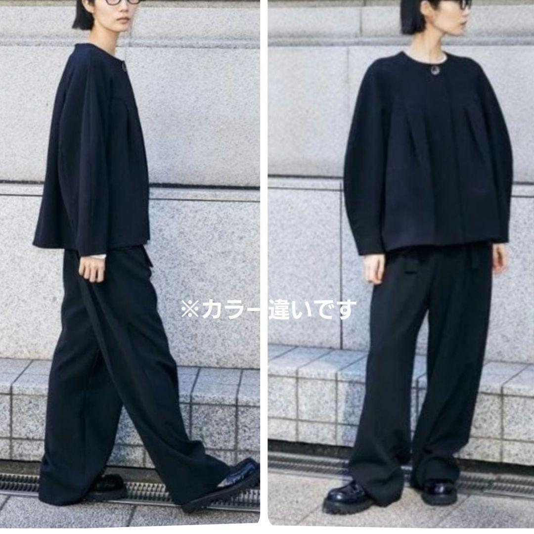 美品 エンフォルド 定価4万2千 タックソリッドジャケット 36 ネイビー 近年