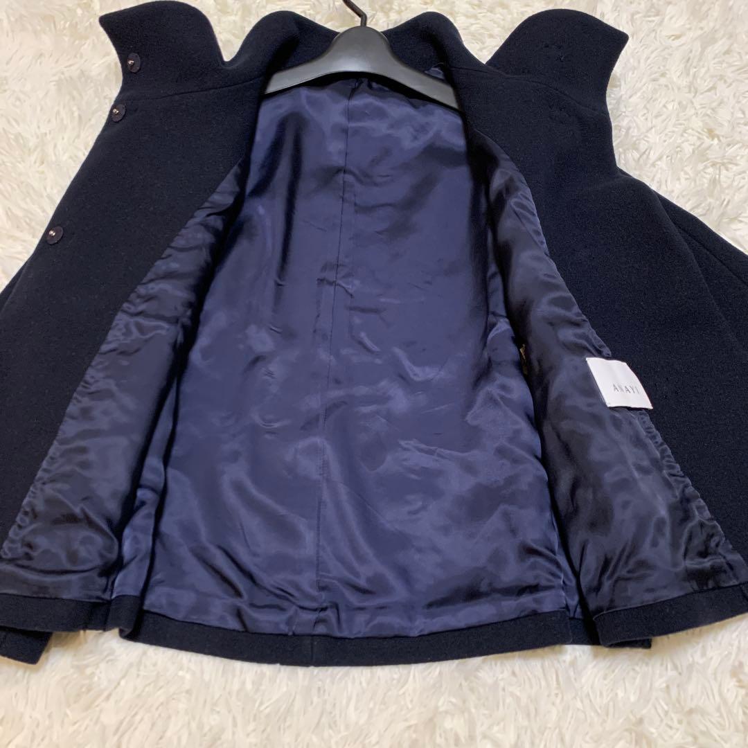 美品✨人気 アナイ ANAYI ウールビーバーショートコート ネイビー