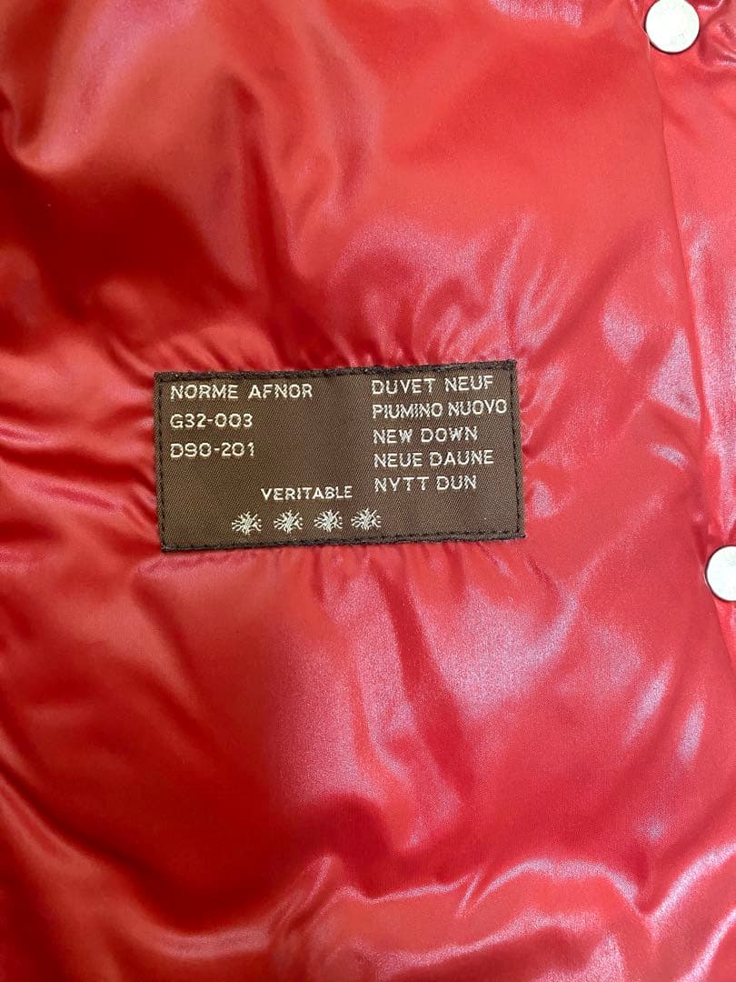 【正規品】モンクレール ダウンベスト赤　茶タグサイズ0 日本サイズレディースM