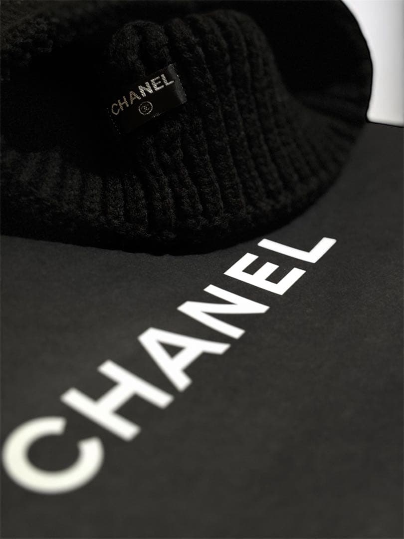 CHANEL ニット帽 ビーニー 編み込み