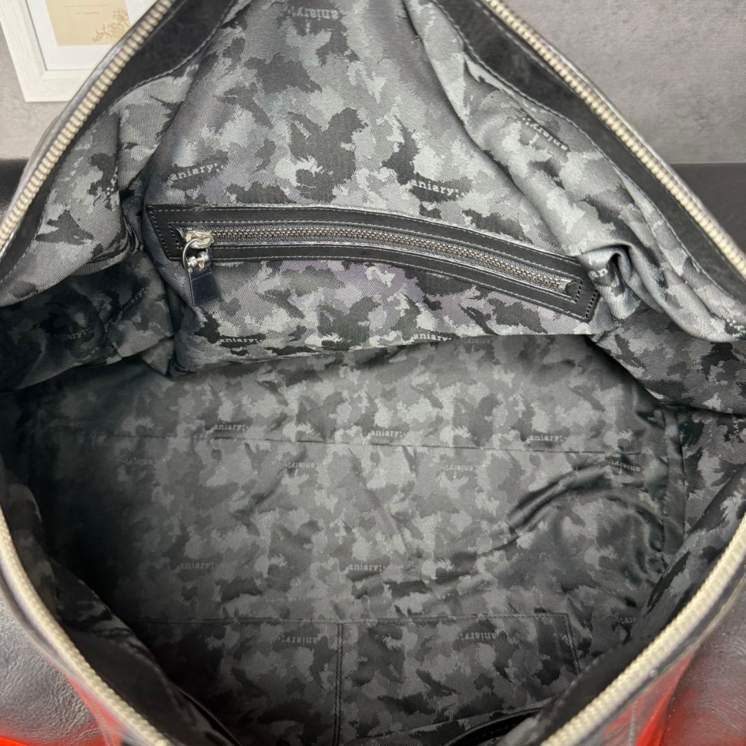 ★希少★aniary 2way ボストンバッグ 大容量 オールレザー 本革 黒