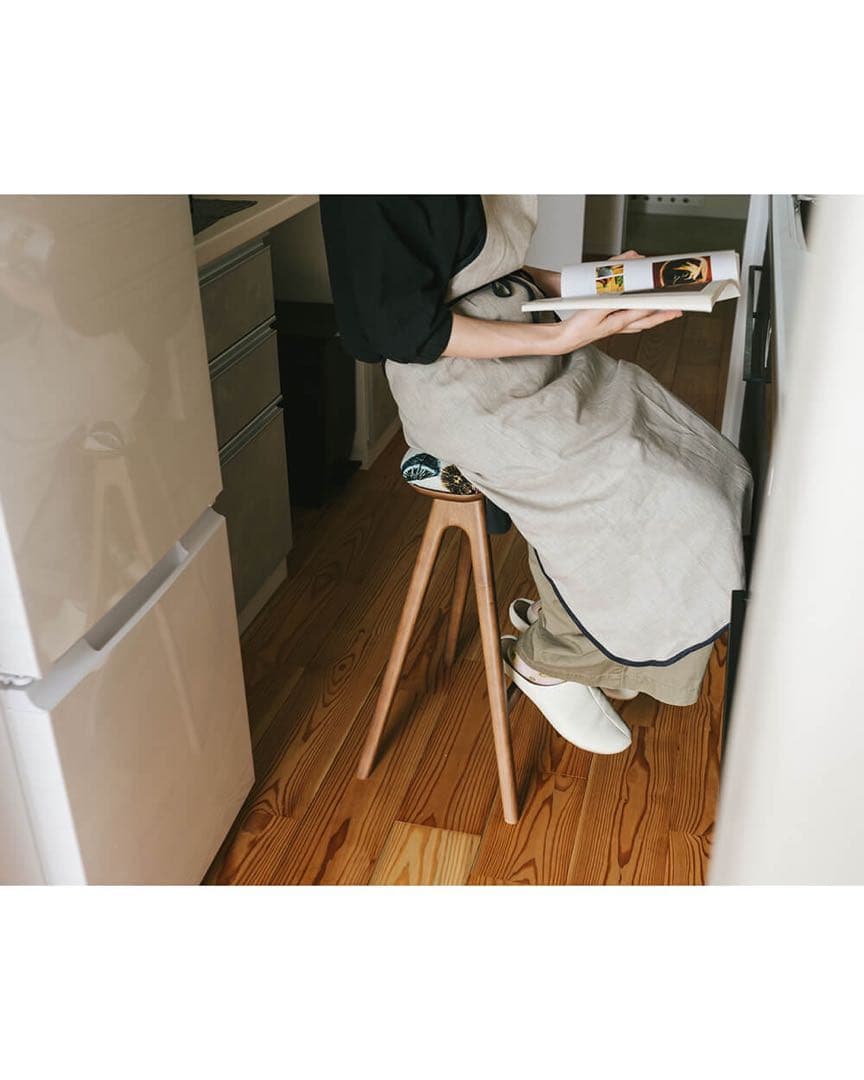 キッチンスツールNA H630＋ミナ ペルホネン　タンバリン　ネイビー